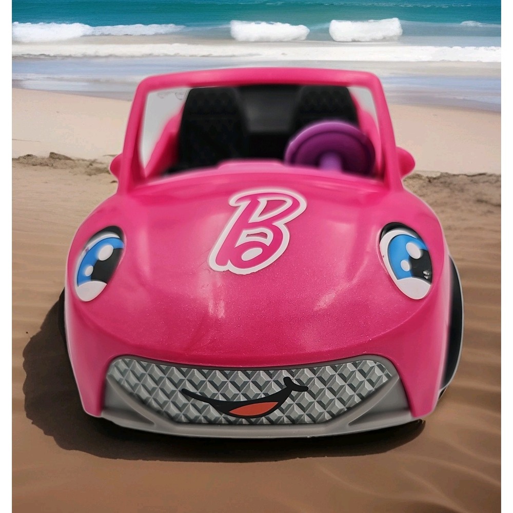 Barbie Little People Toddler Toy Car Convertible Pink with Sounds HCF70